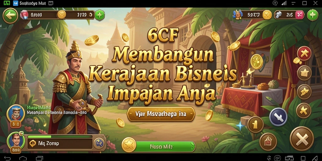 Tampilan gameplay mendalam dari 6CF menampilkan strategi bisnis yang kompleks.