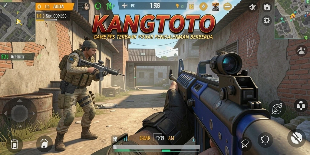 Screenshot gameplay KANGTOTO yang menunjukkan aksi tembak-menembak yang mendebarkan.