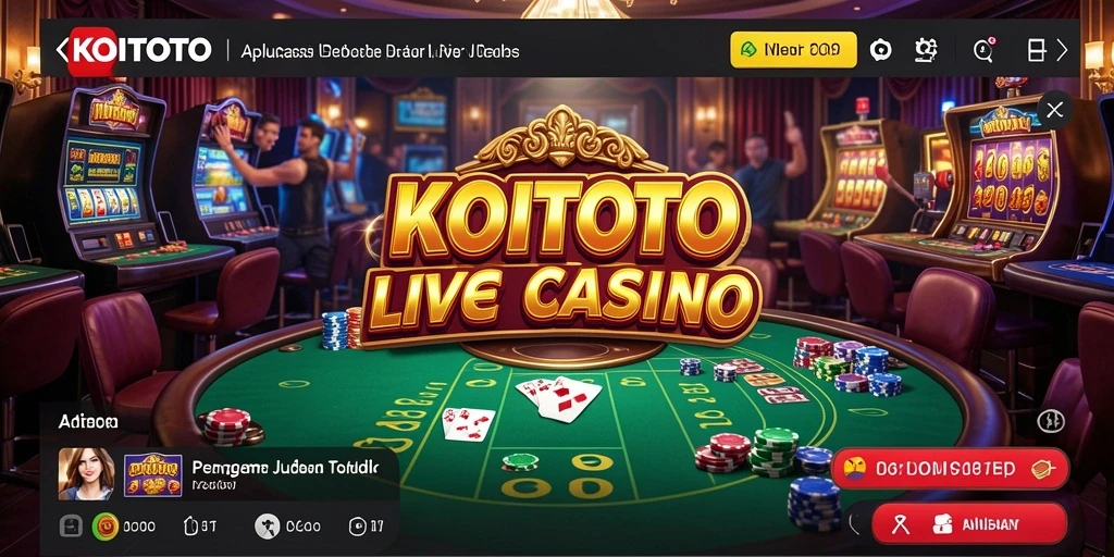 Screenshot KOITOTO menampilkan dealer langsung dan gameplay yang mendebarkan.