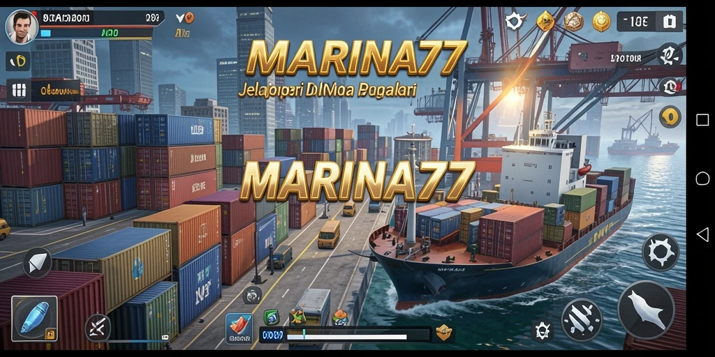 Screenshot gameplay MARINA77 menampilkan aktivitas perdagangan yang dinamis.