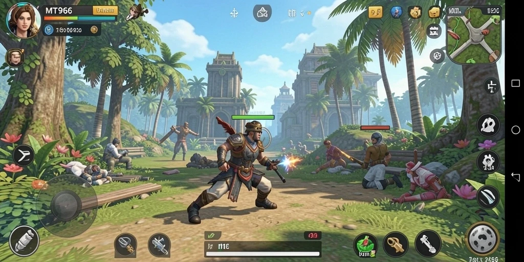 Tampilan gameplay MT966 dengan berbagai aktivitas menarik dan grafis menawan.