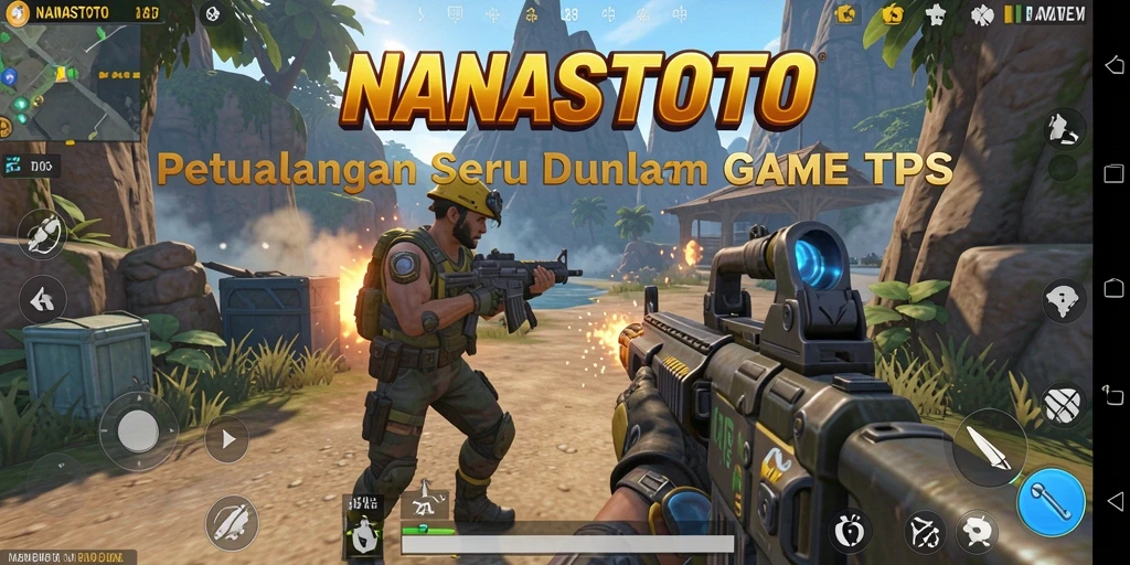 Tampilan gameplay seru dari NANASTOTO dengan aksi tembak-tembakan yang intens.
